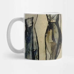 Fashion Sketches Watercolor 1950s Mug